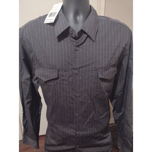 New Kenneth Cole Select Button Up Shirt Men's XL Long Sleeve Gray Cotton Casual - Picture 1 of 11